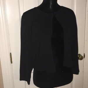NWT Cable & Gauge lace flyaway cardigan XL black